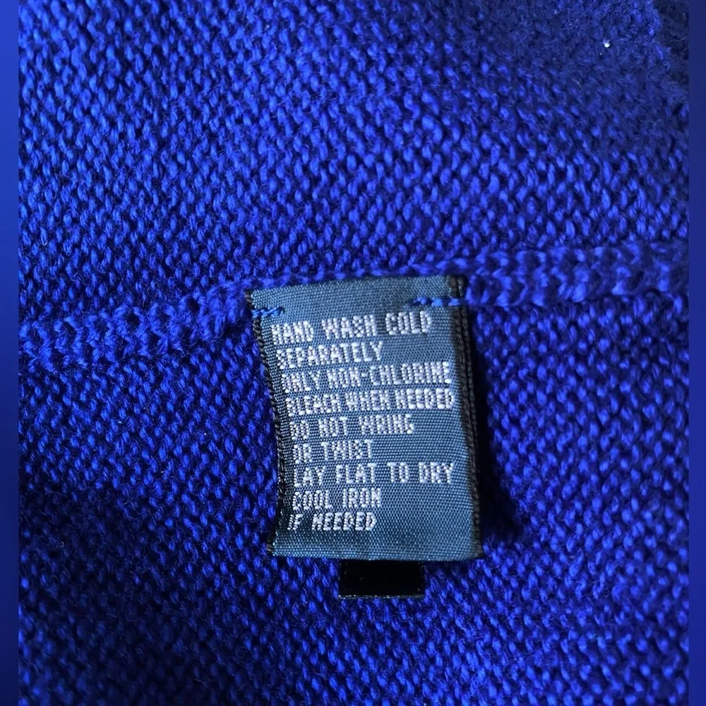 POLO RALPH LAUREN Men’s Blue Cotton 1/4 Zip Long Sleeve Pony Pullover Sweater L